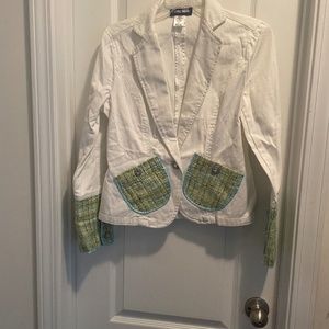 Forenza  white and green jeans jacket